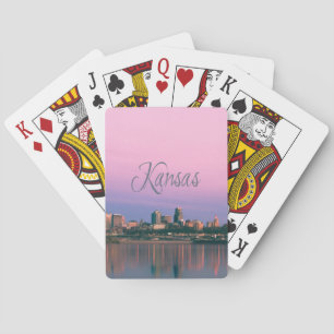 Kansas City Sky Line Sunset Playing Cards
