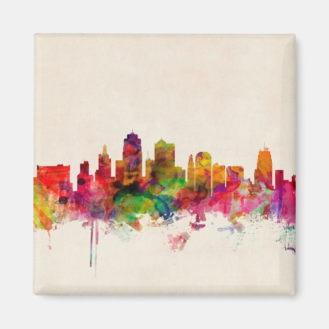 Kansas City Skyline Cityscape Magnet (Front)