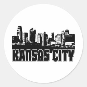 Kansas City Skyline Classic Round Sticker