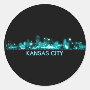 Kansas City Skyline Classic Round Sticker