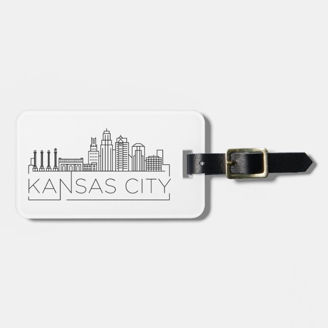 Kansas City Skyline Luggage Tag (Front Horizontal)
