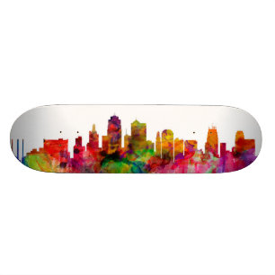 Kansas City Skyline Skateboard
