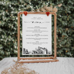 Kansas City Skyline Wedding Dinner Menu Card 5x7<br><div class="desc">The Skyline Collection is a stunning assortment of meticulously sketched city skylines that capture the essence of iconic urban landscapes. Perfectly suited for metropolitan weddings or destination weddings alike,  this collection embodies the timeless charm of cityscapes and brings an elegant touch to your special day.</div>