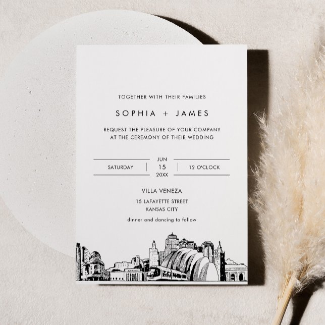Kansas City Skyline Wedding Invitation with Photo (Creator Uploaded)