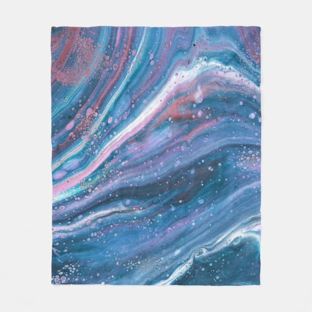 Kansas City Special 3 Cool Blue Abstract Throw  Fleece Blanket (Front)