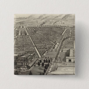 Kansas City Stock Yards, Kansas City, Kansas 15 Cm Square Badge