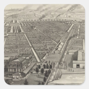 Kansas City Stock Yards, Kansas City, Kansas Square Sticker