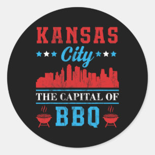 Kansas City The Capital Of Bbq  Classic Round Sticker