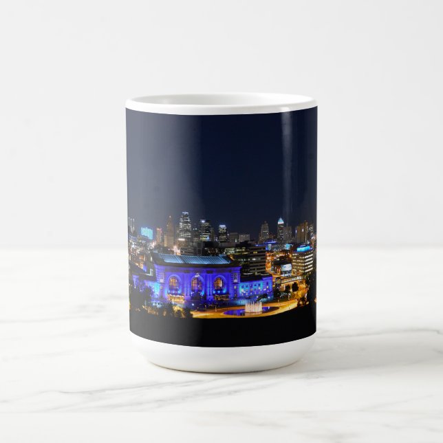 Kansas City Union Station in Blue Coffee Mug (Center)