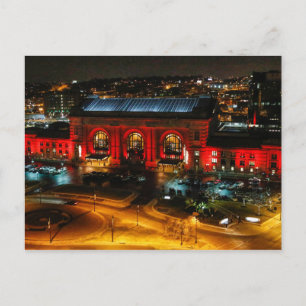 Kansas City Union Station in Red Postcard