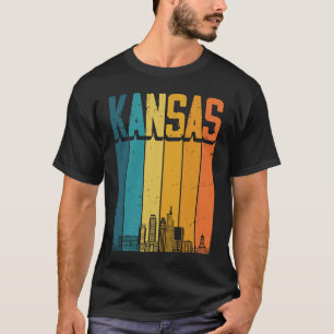 Kansas City USA Retro Vintage Sunset Skyline Kansa T-Shirt