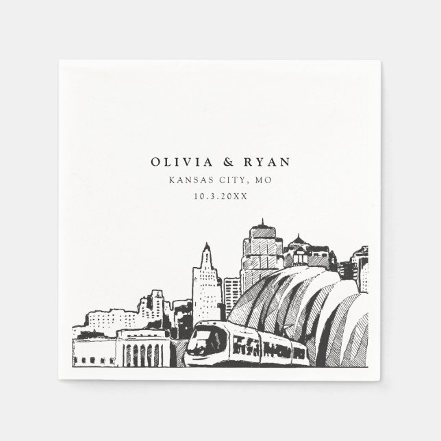 Kansas City Wedding Minimalist Paper  Napkin (Front)