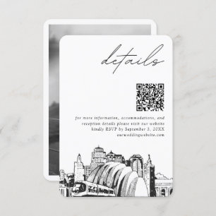 Kansas City Wedding Modern Details QR Code Enclosure Card