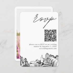 Kansas City Wedding Modern RSVP QR Code Enclosure Card