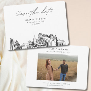 Kansas City Wedding Modern Save the Date Invitation