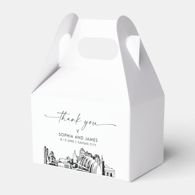 Kansas City Wedding Personalised Favour Box (Front Side)