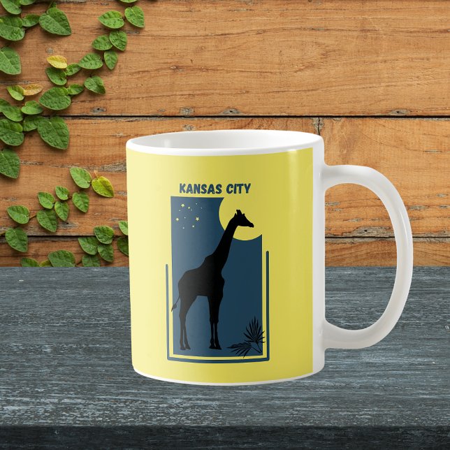 Kansas City Zoo Missouri Vintage Giraffe Coffee Mug (Kansas City Missouri Zoo Safari Animal Adventure Giraffe Mug)
