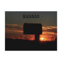 Kansas Country Mailbox Silhouette Post Card