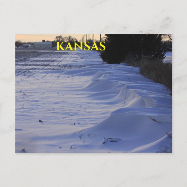 KANSAS COUNTRY SNOW BANK POST CARD. POSTCARD (Front)