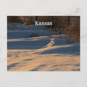 Kansas Country Snow Drifts Post Card
