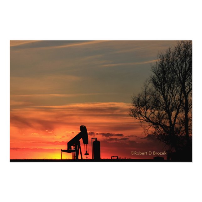 Kansas Country Sunset Silhouette Photo Enlargement (Front)
