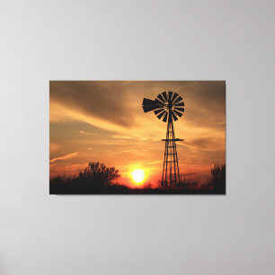 Kansas Country Windmill Canvas Print
