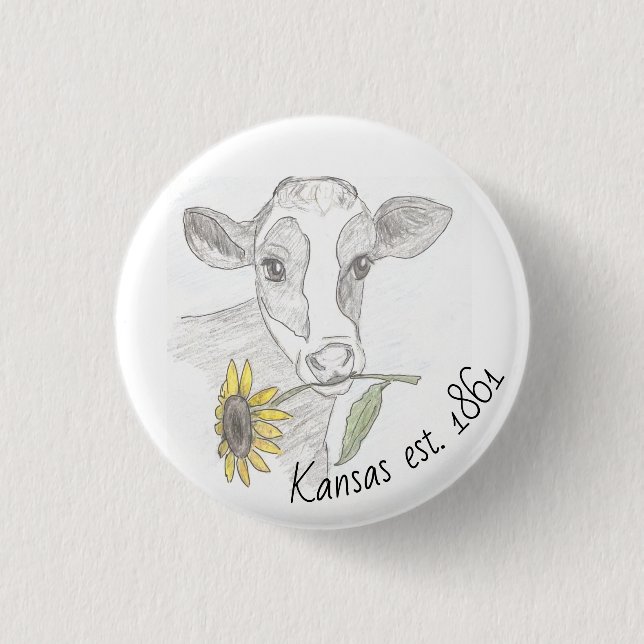 Kansas Cow Button (Front)