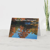 Kansas Fall Reflection's with water Birthday CARD