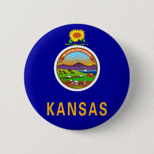 Kansas Flag Button
