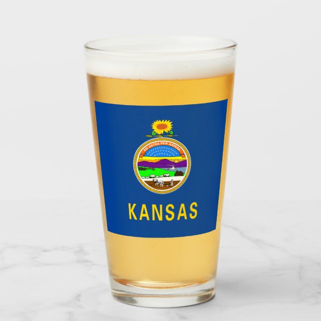 Kansas flag  glass (Front Filled)