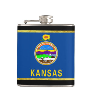 Kansas flag hip flask
