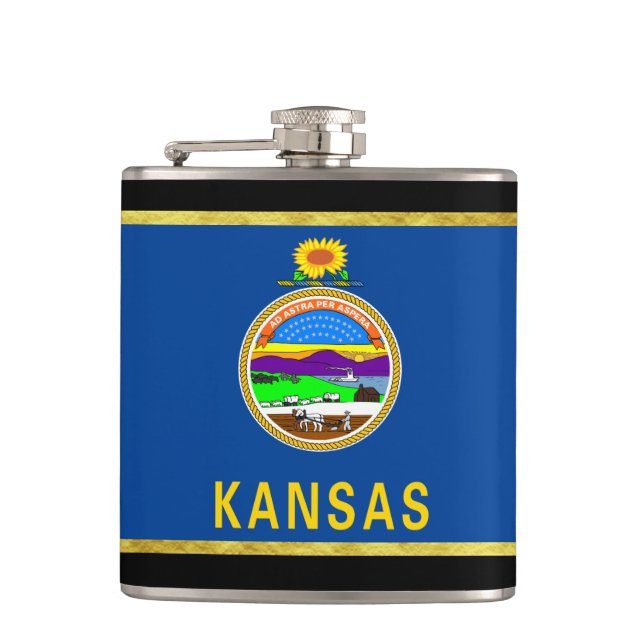 Kansas flag hip flask (Front)