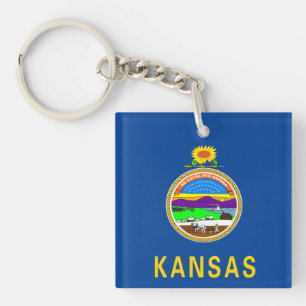 Kansas flag key ring