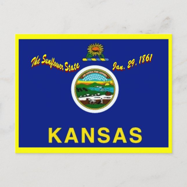 Kansas Flag Postcard (Front)