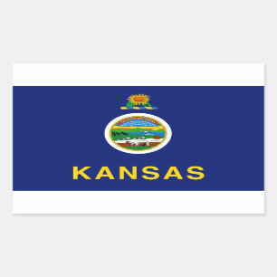 Kansas Flag Rectangular Sticker