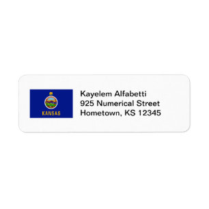 Kansas Flag Return Address Label