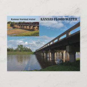 Kansas Flood and Normal water Post Card. Postcard