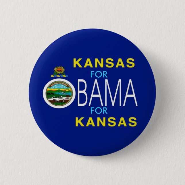KANSAS FOR OBAMA Button (Front)