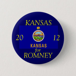 Kansas for Romney 2012 6 Cm Round Badge