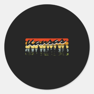Kansas Forest Sunset Trees Cabin Theme Souvenir Classic Round Sticker