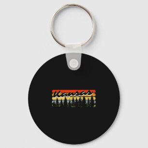 Kansas Forest Sunset Trees Cabin Theme Souvenir Key Ring
