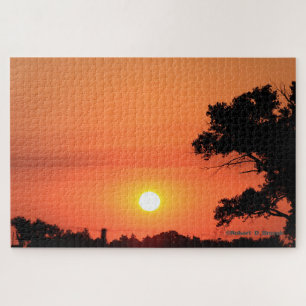 Kansas Golden Orange Sunset Jigsaw Puzzle