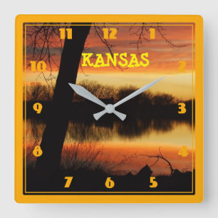Kansas Golden Reflection WALL CLOCK
