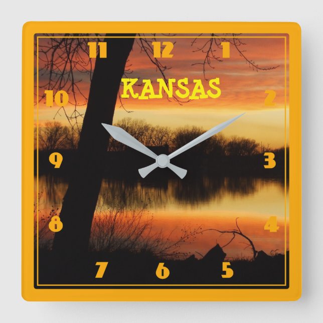 Kansas Golden Reflection  WALL CLOCK (Front)