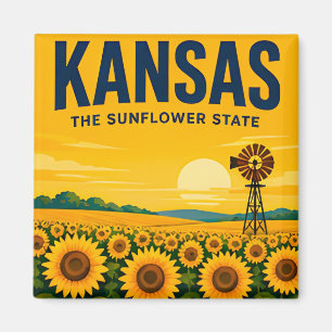 Kansas Great Plains Flint Hills Heartland Travel Magnet