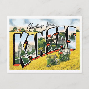 Kansas Greetings From US States Postcard