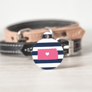Kansas Heart Pet Tag