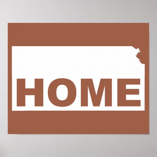 Kansas Home Away From State Poster Sign (Front)