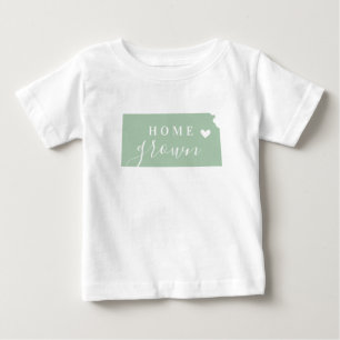 Kansas Home Grown   Editable Colours State Map Baby T-Shirt
