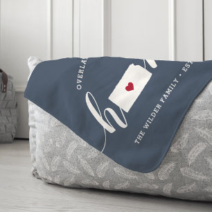 Kansas Home State Personalised Sherpa Blanket